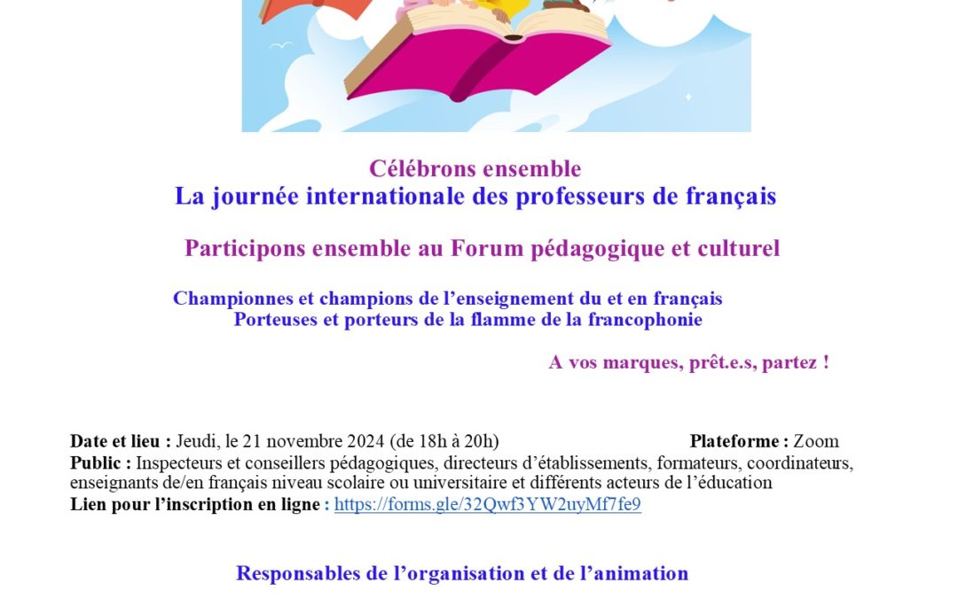Championnes et champions de l’enseignement du et en français – Porteuses et porteurs de la flamme de la francophonie – A vos marques, prêt.e.s, partez