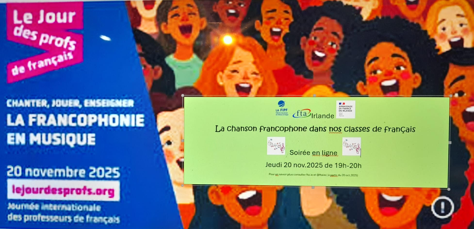 JIPF 2025: La chanson francophone dans nos salles de classe.